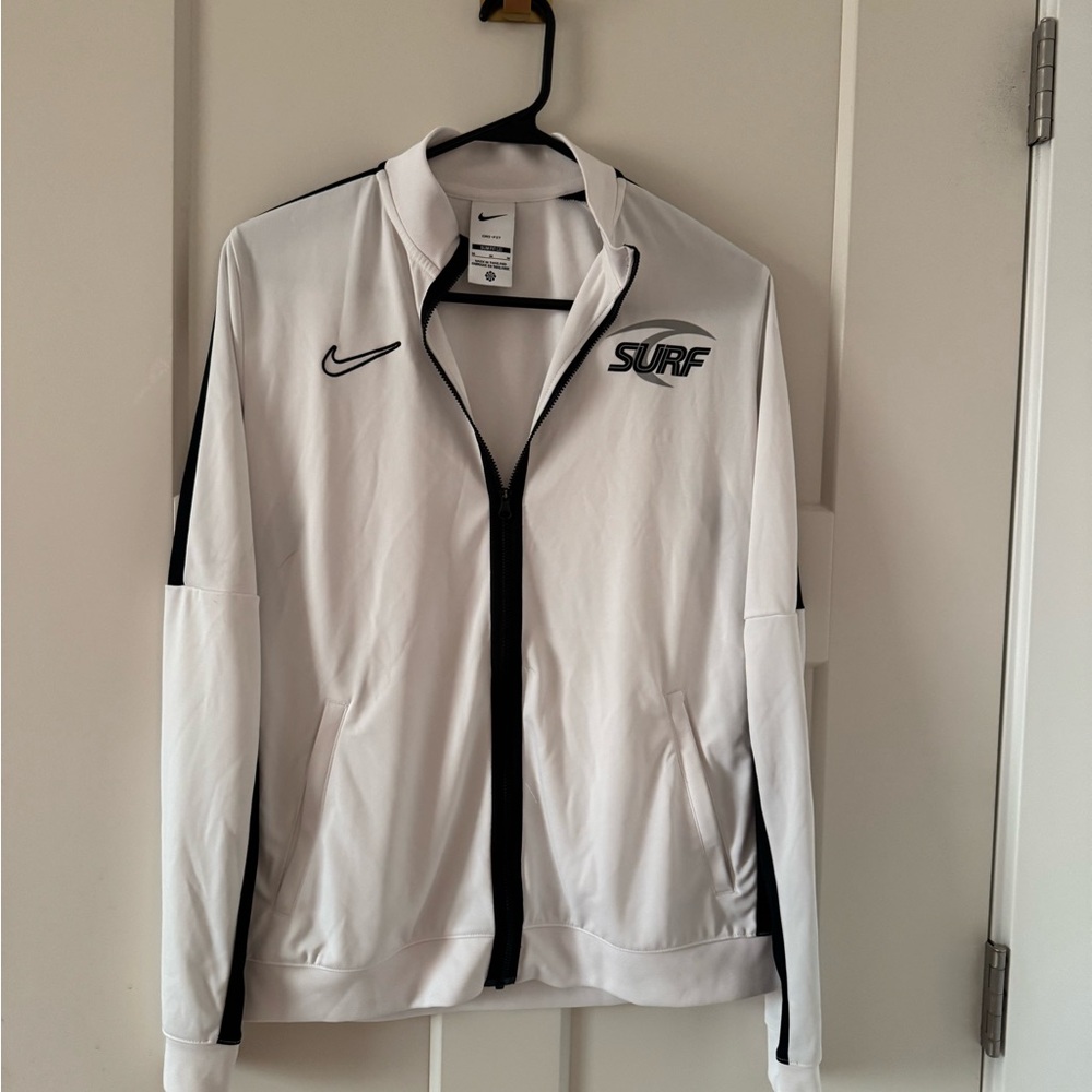 Nike White Jacket with Black Details medium slim fit medium surf